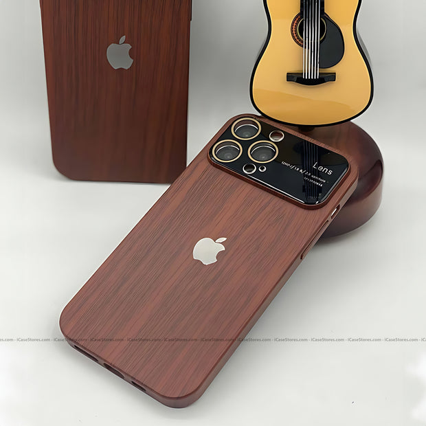 Luxury Wood Grain Wide Lens Case