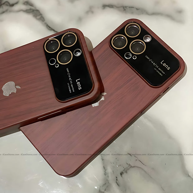 Luxury Wood Grain Wide Lens Case