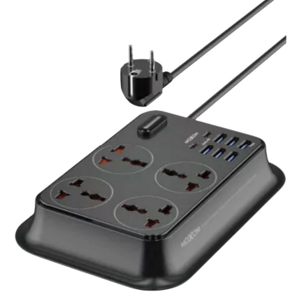 Moxom Power Strip with 4 Universal Sockets & 6 USB Ports