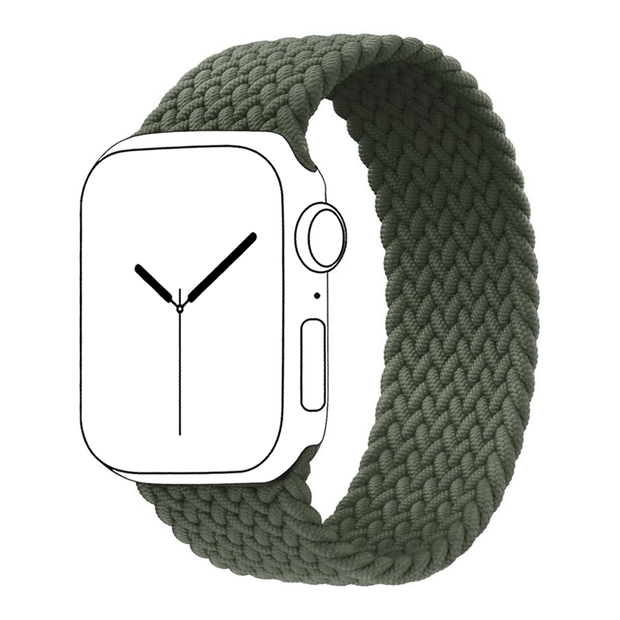 Woven Braided Solo Loop For Apple Watch - Green - iCase Stores
