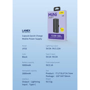 Lanex Emergency Mini Power Bank 5000 mAh - iCase Stores