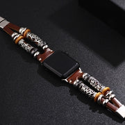 Bracelet Strap Alloy Leather Wristband for Apple Watch - Brown