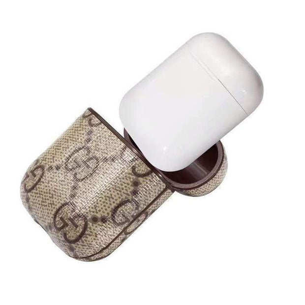 GUCCI Style AirPods 1/2 Classic Leather Protective Case