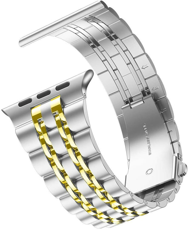 Stainless Steel Bracelet for Apple Watch - Silver x Gold