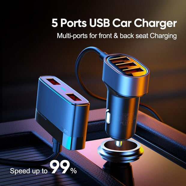 JOYROOM Multi 5 Ports USB Smart Car Charger