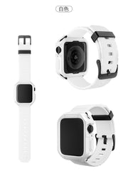 Premium TPU Protector Case with Silicone Band for Apple Watch - White