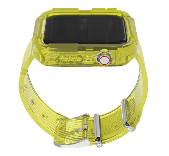 Silicone Band Strap with Case for Apple Watch - Yellow