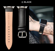 Leather Strap Band for Apple Watch - Black