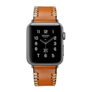 Tribal Stitch Leather Band for Apple Watch - Saddle Brown