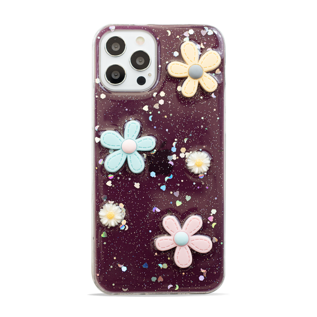 3D Flowers Clear Case