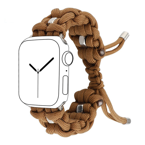 Nylon Woven Paracord Strap for Apple Watch - Brown