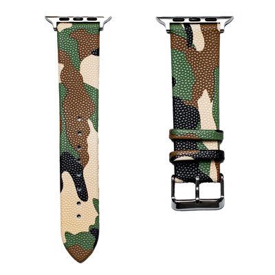 Camouflage Leather Strap For Apple Watch
