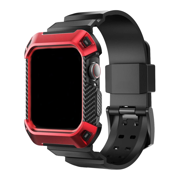 Rugged Armor Band Strap for Apple Watch - Red - iCase Stores
