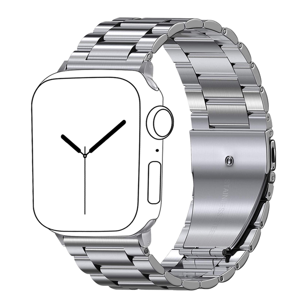 Solid Stainless Steel Band for Apple Watch - Silver - iCase Stores