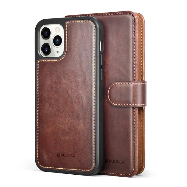 Leather Magnetic Detachable Flip Card Slot Wallet Phone Case - iCase Stores