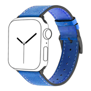 Grain Leather Strap for Apple Watch - Blue - iCase Stores