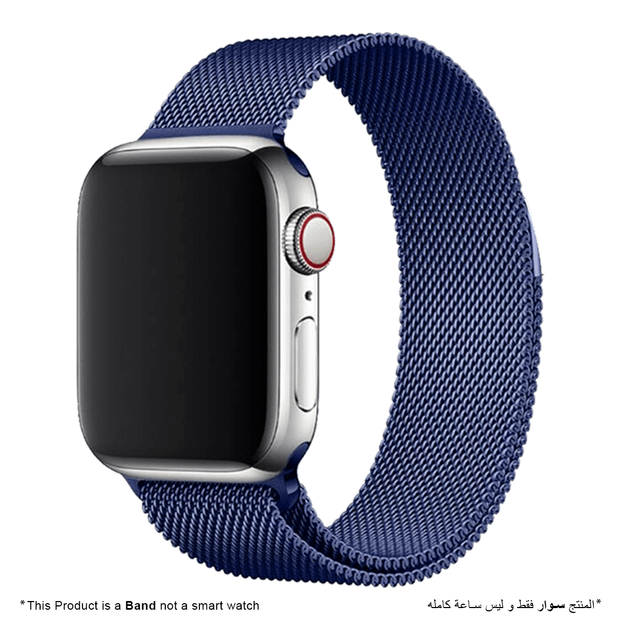 Stainless Steel Strap Band with Magnetic Closure for Apple Watch - Blue