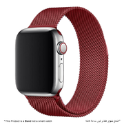 Stainless Steel Strap Band with Magnetic Closure for Apple Watch - Red