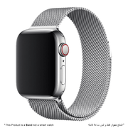 Stainless Steel Strap Band with Magnetic Closure for Apple Watch - Silver