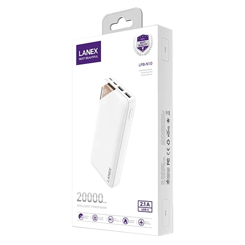 Lanex Intelligence 20000mAh Power Bank with Led Screen - iCase Stores