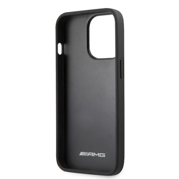 AMG Leather Case Black With PU Carbon Effect Grey Strip - iCase Stores