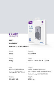 Lanex LP05 10000mAh 15W MagSafe Wireless Fast Charging Portable Power Bank (20W Cable) - iCase Stores