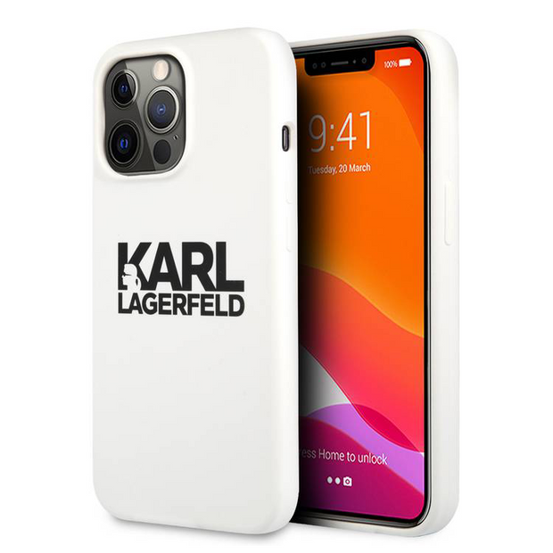 Silicone White Case With Logo - Karl Lagerfeld - iCase Stores