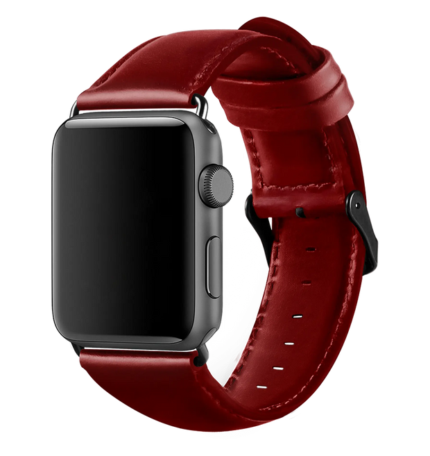 Luxury Leather Business Band for Apple Watch - Red - iCase Stores