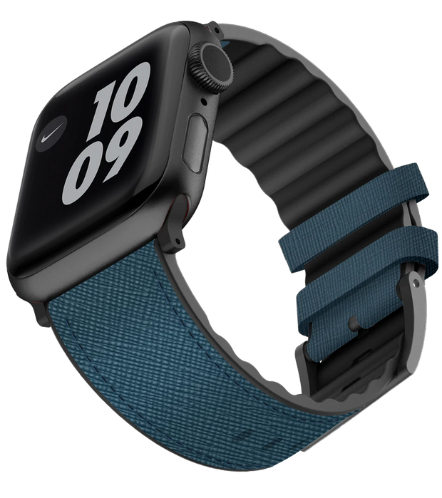 Venturx Saffiano - Genuine Leather Strap for Apple Watch - Blue