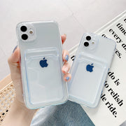 Bumper + Lens Protection + Card Holder Clear iPhone Case - iCase Stores