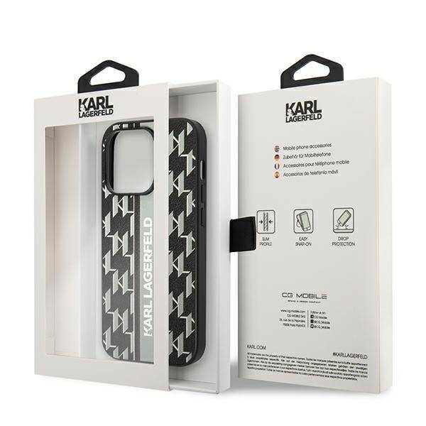 Karl Lagerfeld Monogram Stripe Grey Hardcase - iCase Stores